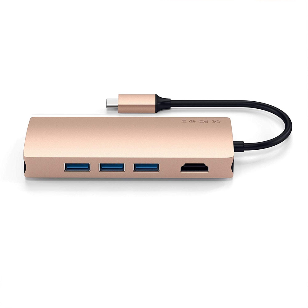 USB C Multiport Adapter V2 Hub mit USB C / 4K HDMI / 3x USB 3.0 / Ethernet / Micro SD Kartenlesegerät (ST-TCMA2G) - Roségold