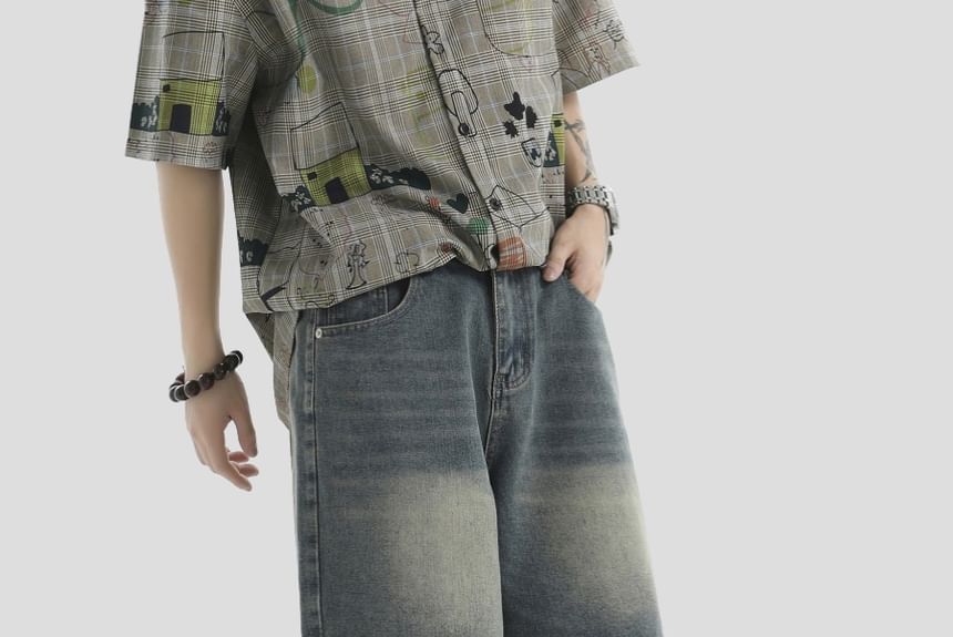 Banash - Gewassen denim shorts met hoge taille
