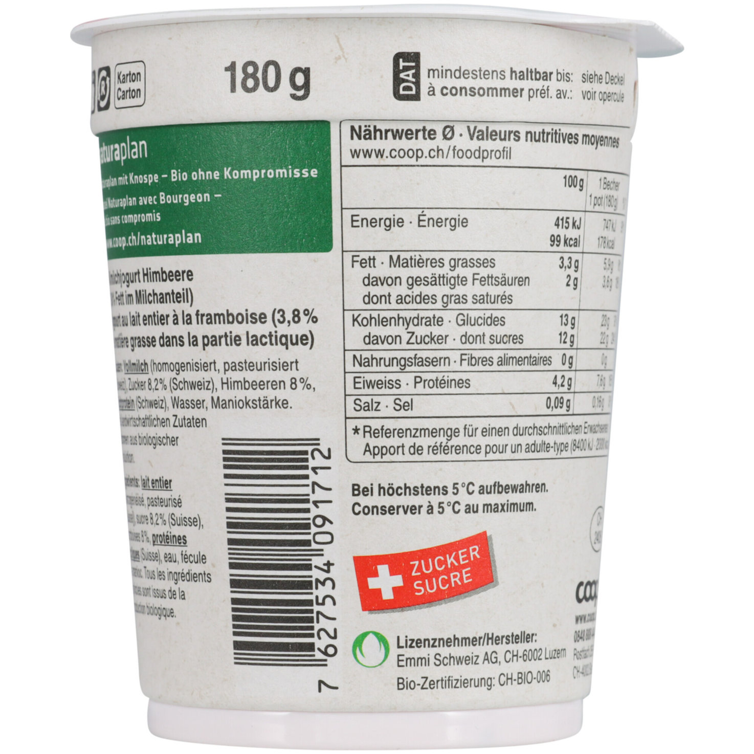 Naturaplan Bio Joghurt Himbeere 2x180g