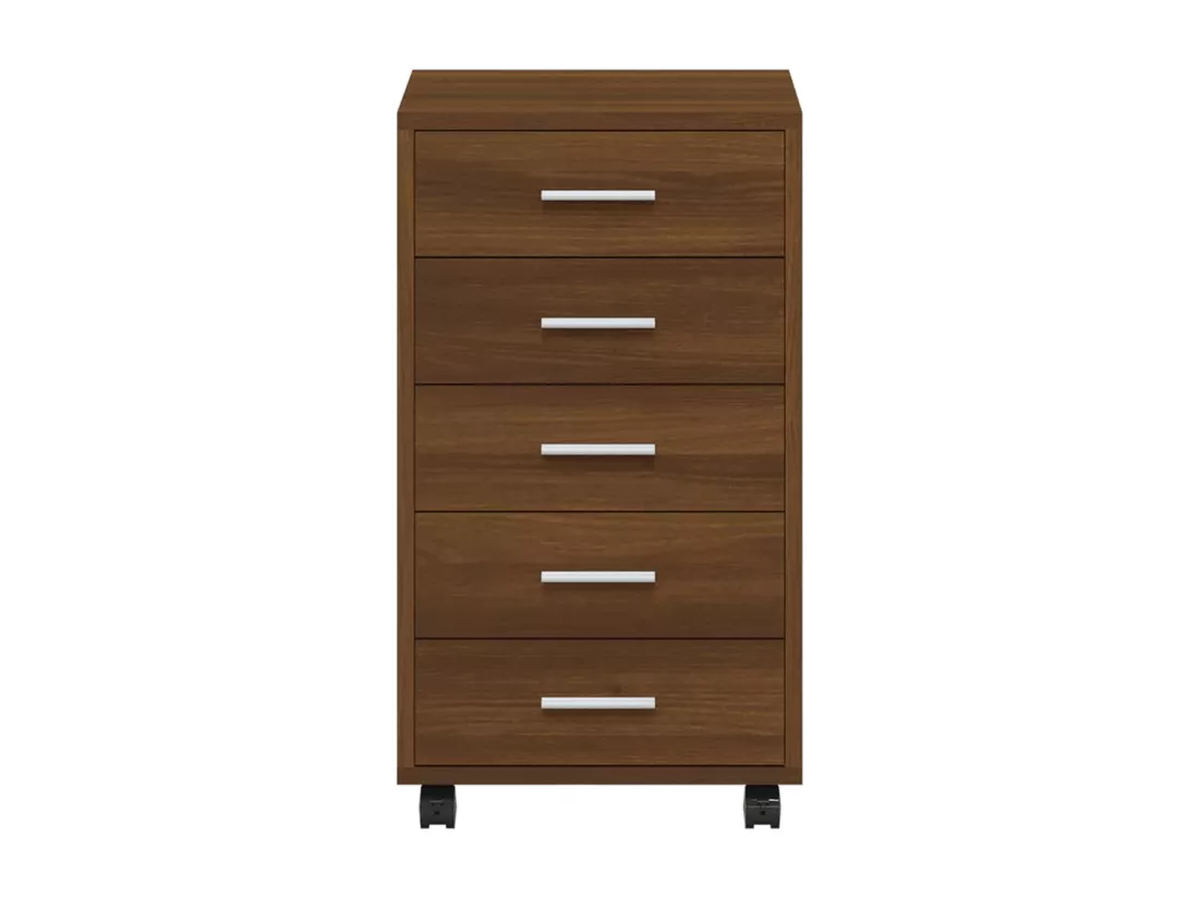 Armoire à tiroirs avec roulettes Chêne marron Bois d'ingénierie