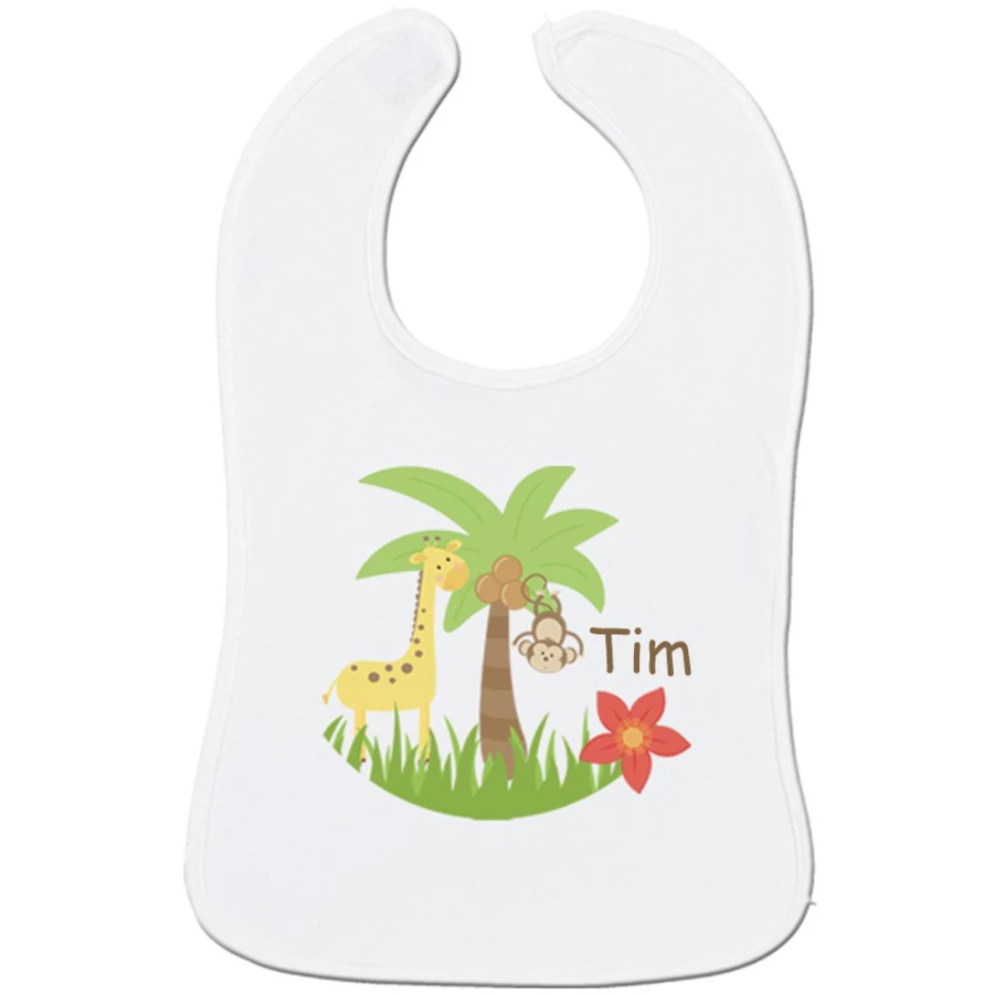 Schnullireich Geschenkset mit Namen Safari: WMF Kinderbesteck + Teller + Lätzchen 6-Teilig Silber