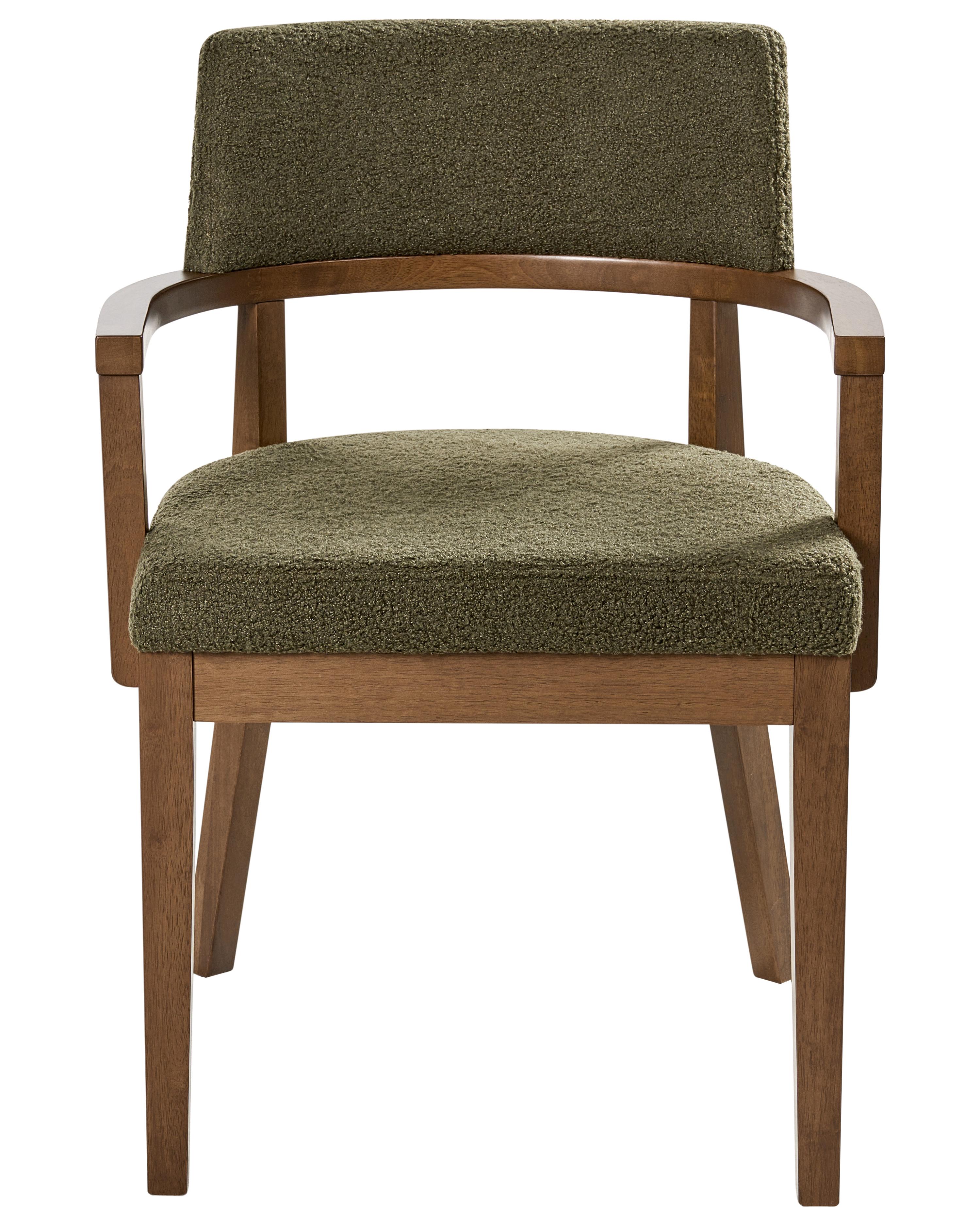 Set van 2 eetkamerstoelen DALBO Bouclé Donkerbruin/groen