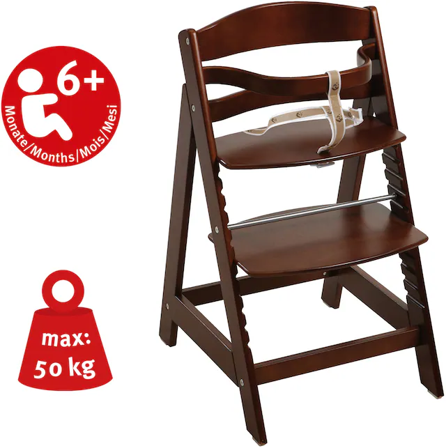 roba® Hochstuhl »Treppenhochstuhl Sit up III, braun« () aus Holz