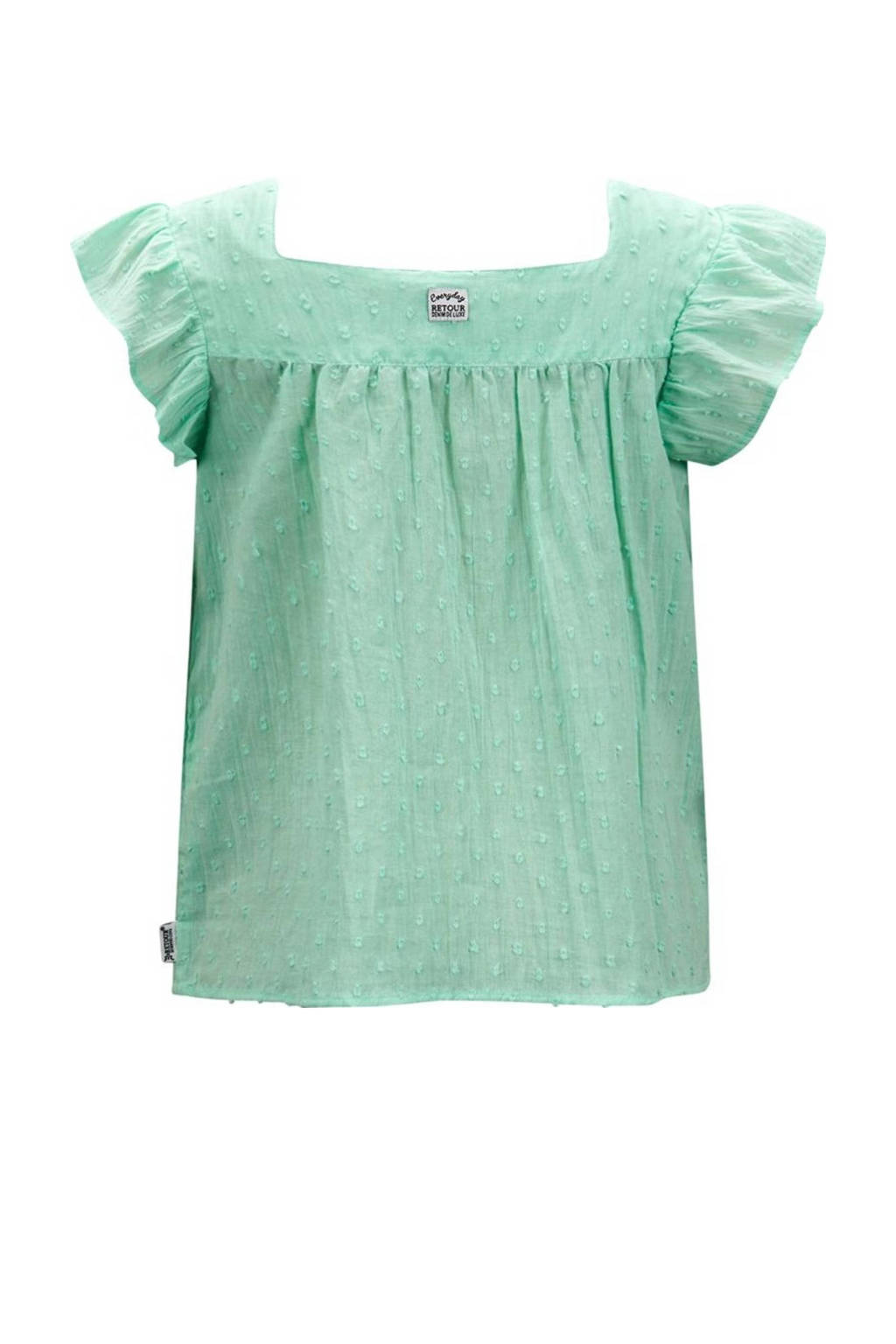 Retour Jeans top Isla met ruches mintgroen