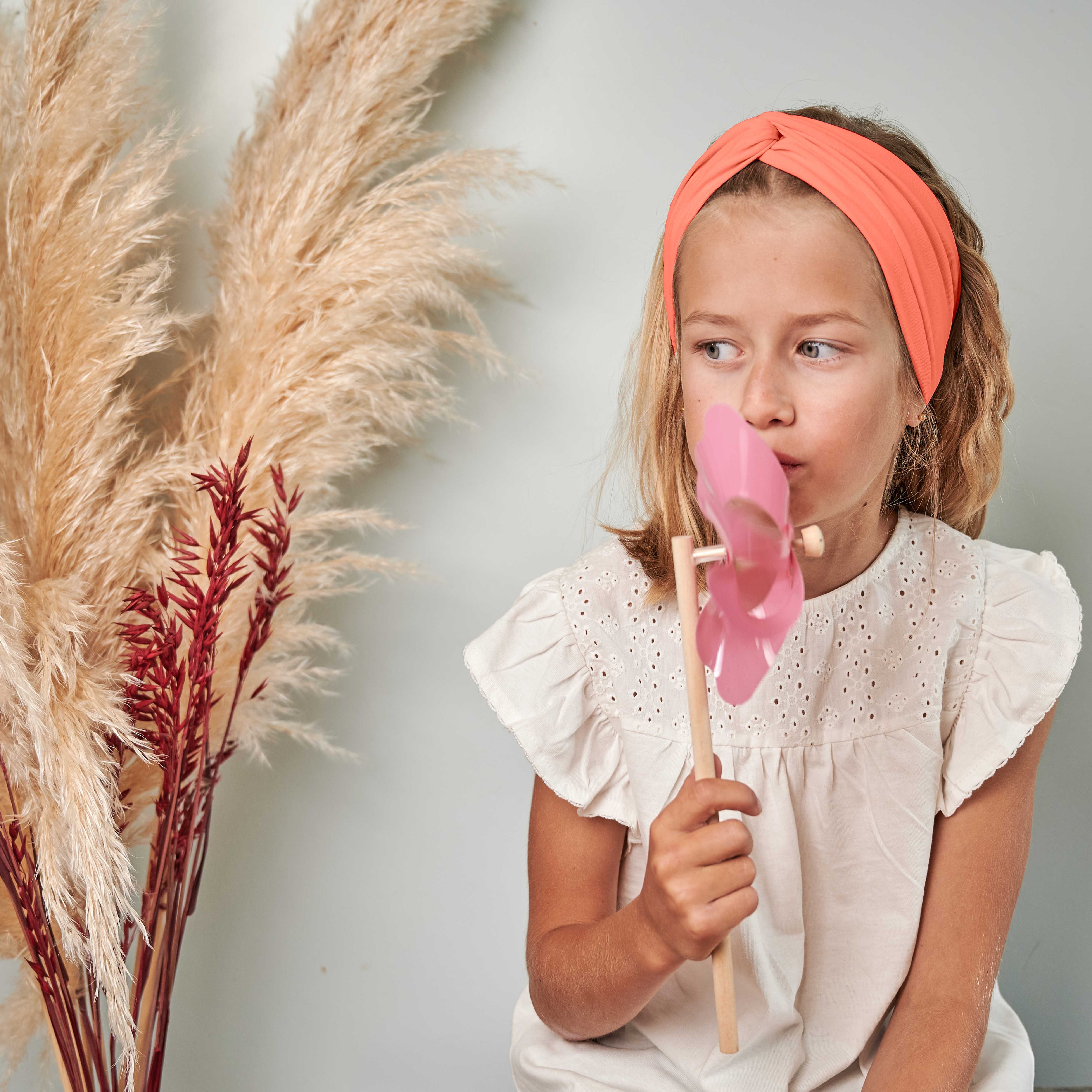 Bandeau Jersey Croisé Enfant Corail