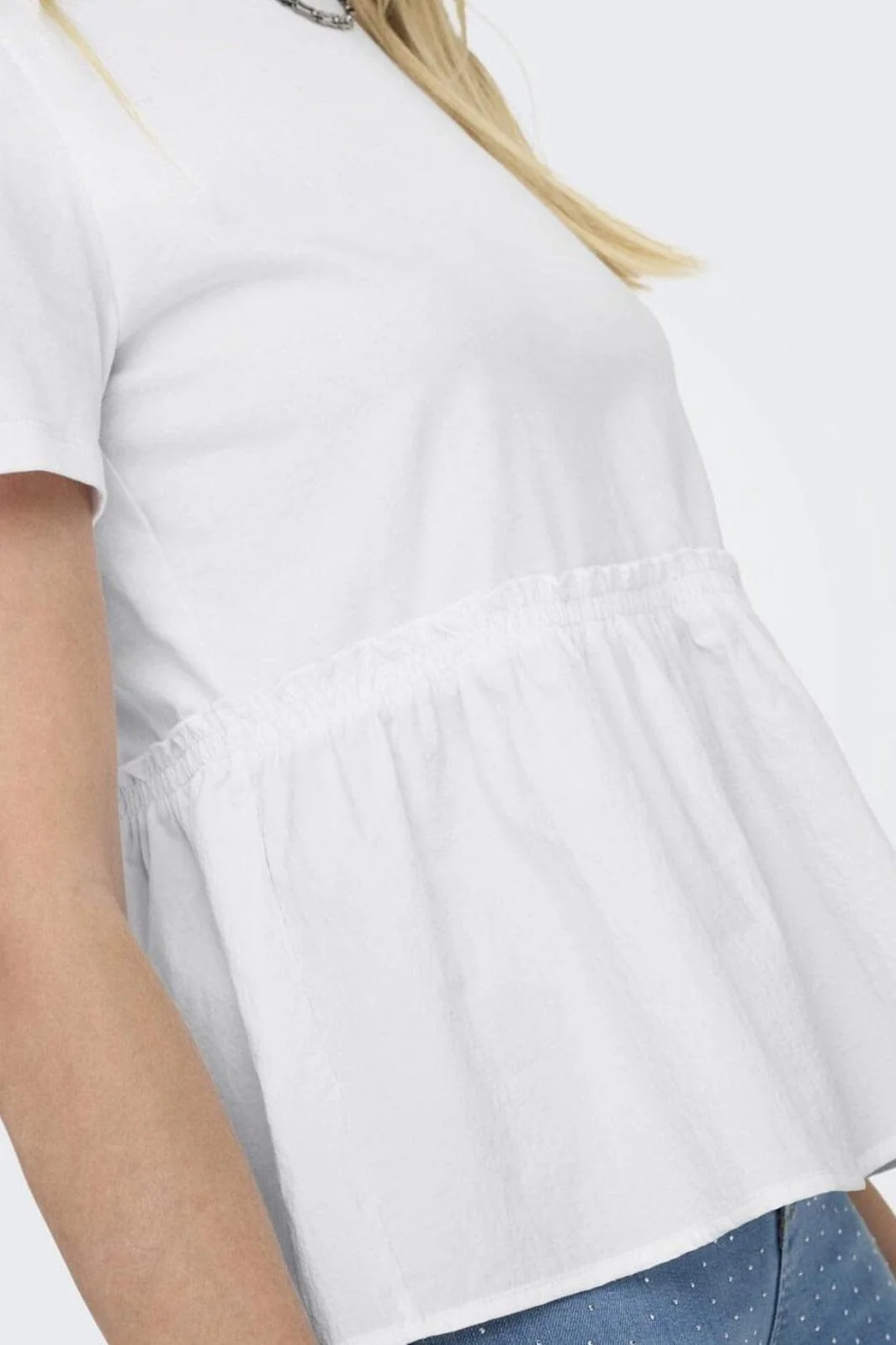 Only Onllia S/S O-Neck Mix Top Box