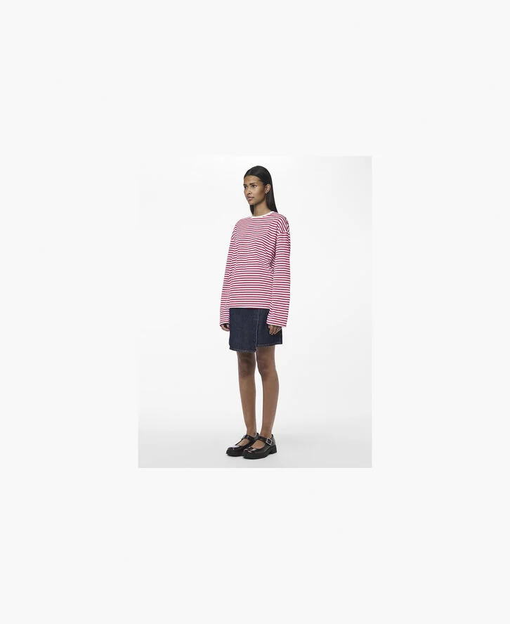 Pieces PCSADIE LS TOP NOOS Cloud dancer/lollipop