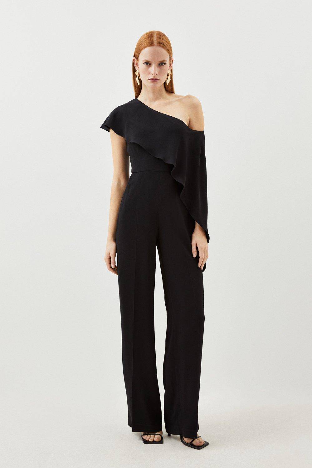 KarenMillen Combinaison ajustée en viscose stretch compacte avec détail drapé