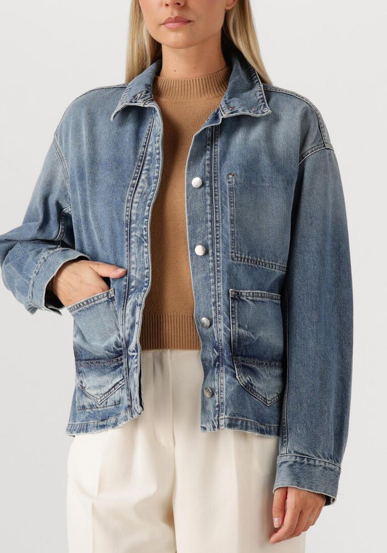 blauwe closed blazer shacket