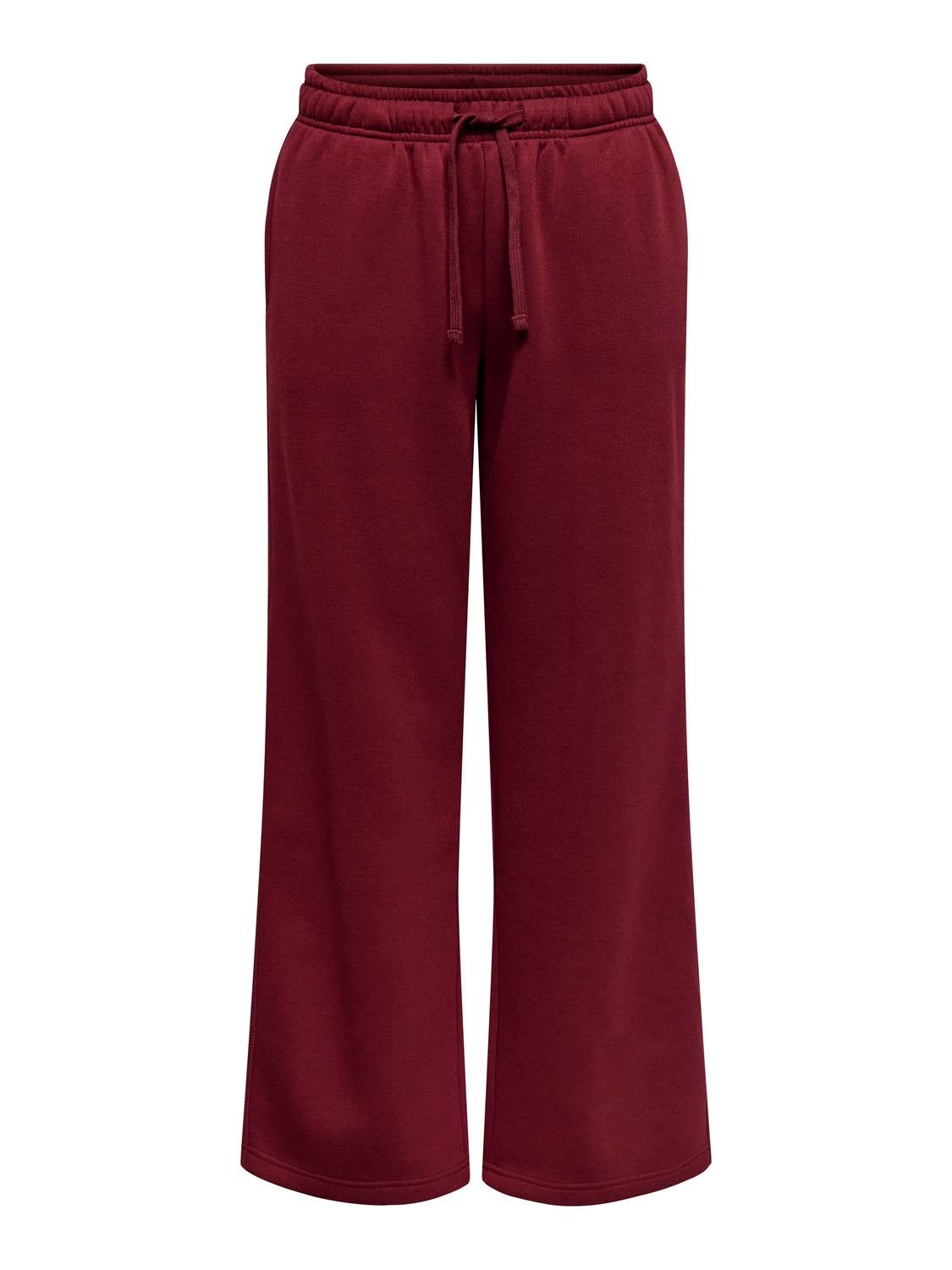 ONLBEST Mittlere Taille Weiter Beinschnitt Hose Cabernet