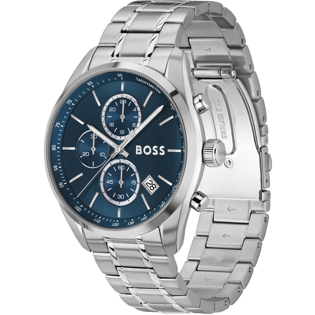Hugo Boss Grand Prix Chronograph Silbrig / Blau
