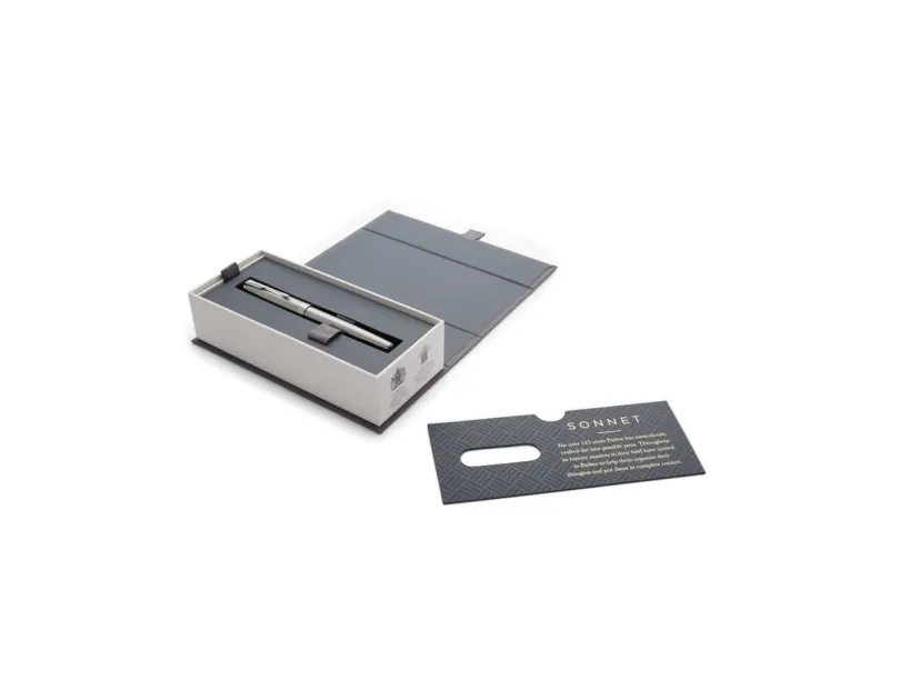 Parker Sonnet, Rustfrit Stål, Cartridge filling system, Metal, Blå, Palladium, Rustfrit Stål