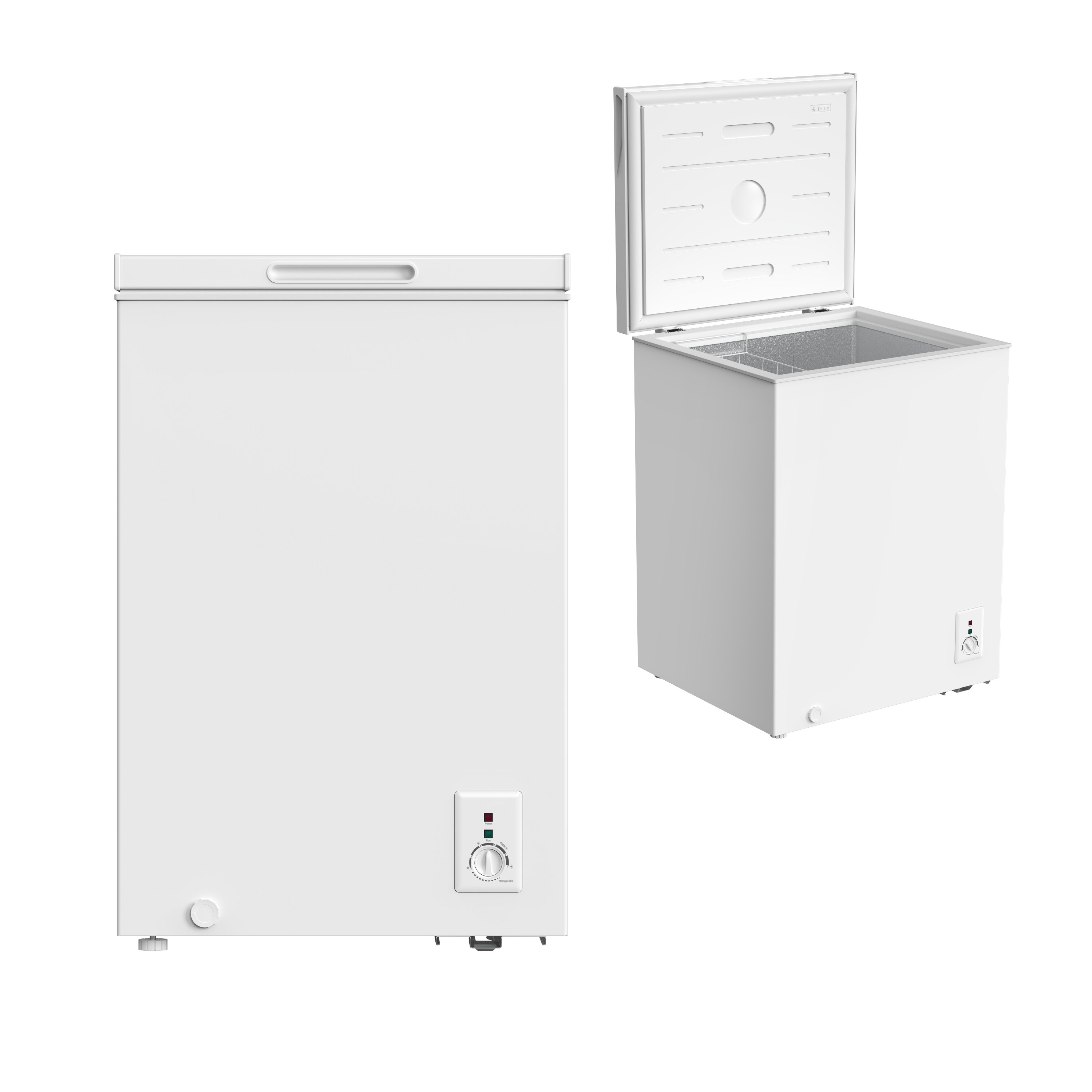 YUNA FROSTER 100E Gefriertruhe, 99 Liter, weiss, DUAL Modus Gefrieren oder Kühlen, mit Drahtkorb