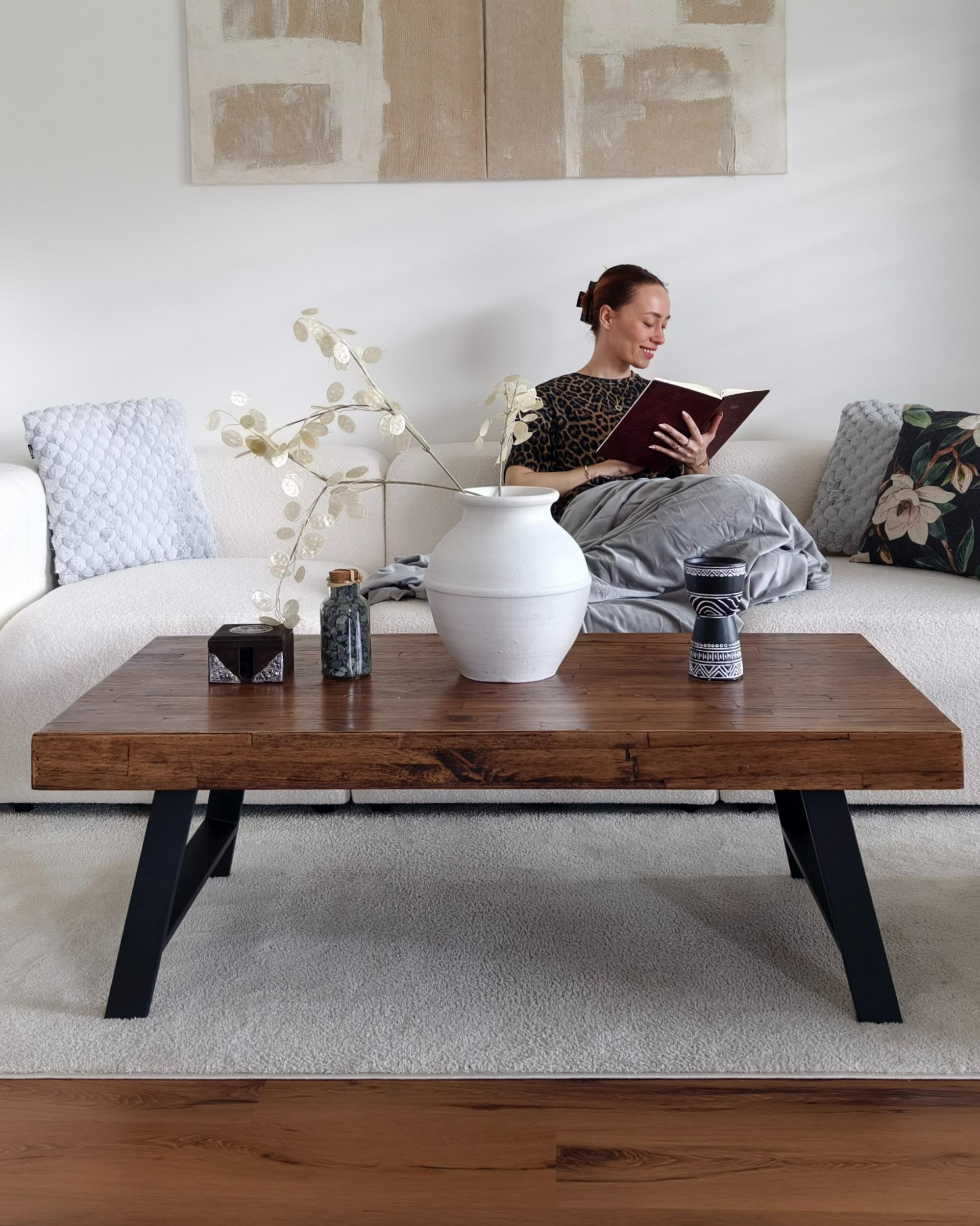 Salontafel WARTON Dennenhout Donkerbruin