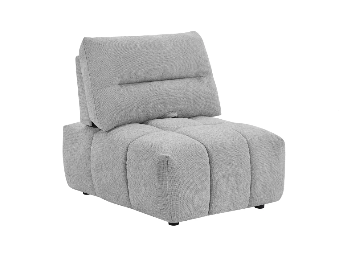 Fauteuil dossier avance-recule en tissu texturé gris clair APOLIU