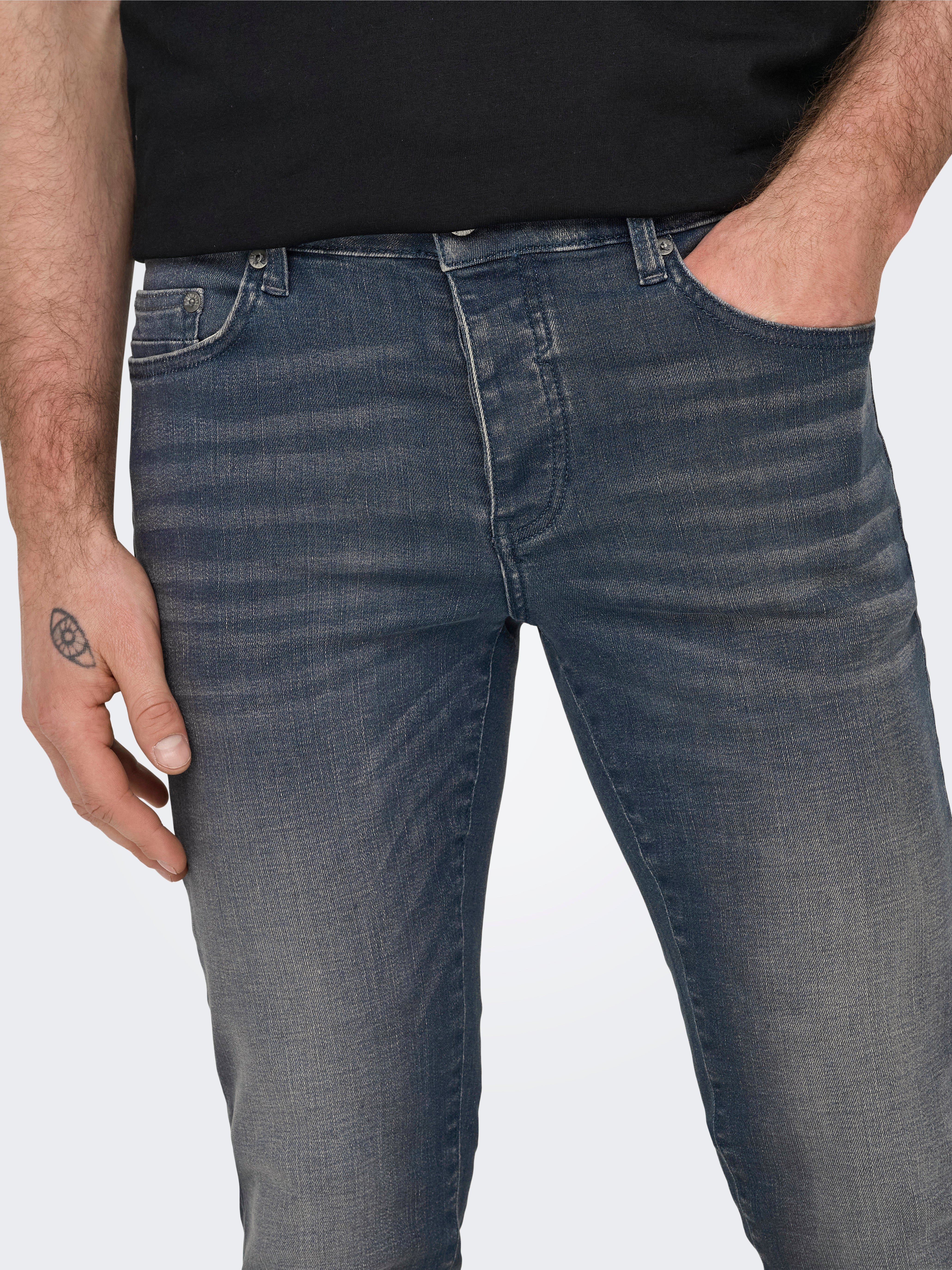 ONSLOOM Niedrige Taille Slim Fit Jeans Medium Grey Denim
