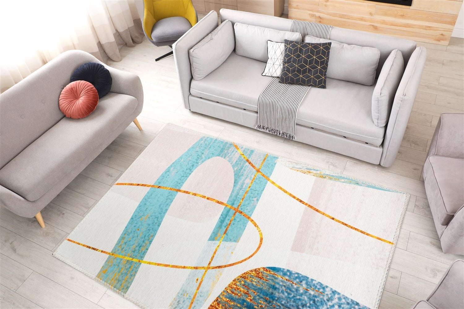 Platpolig vloerkleed Pinnaclea Multi Modern 120 x 180 cm