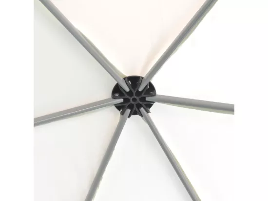 Chapiteau hexagonal et 6 parois latérales 3,6x3,1 m Blanc crème