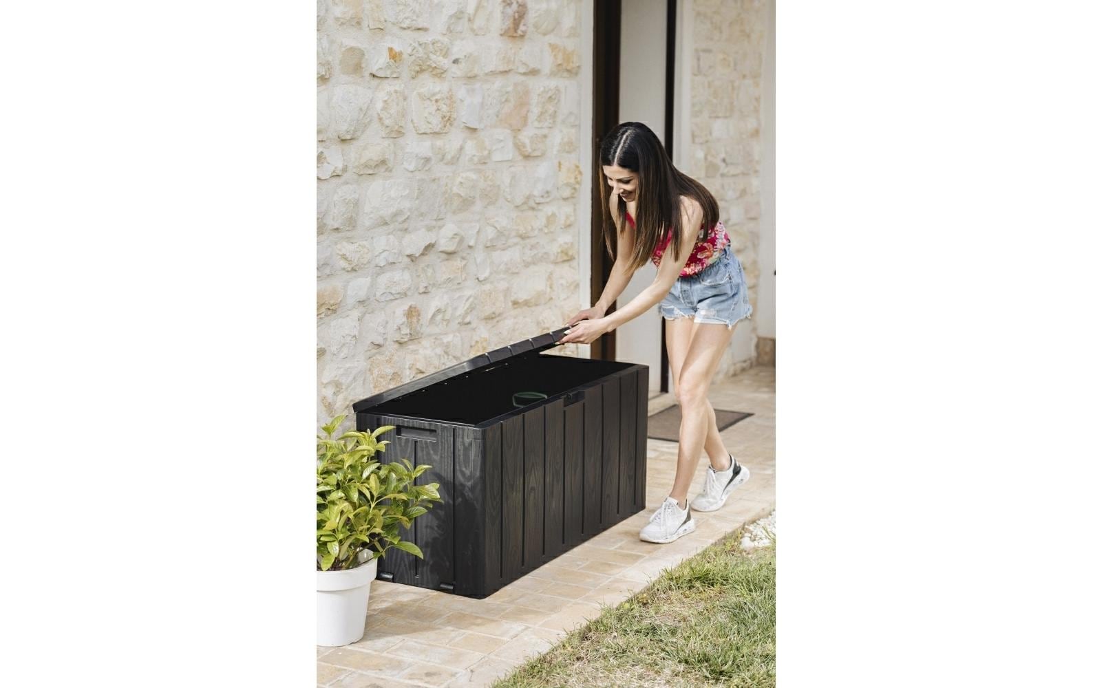 Gartenbox 270 l Dunkelanthrazit<br>Multifunktionale Kissenbox