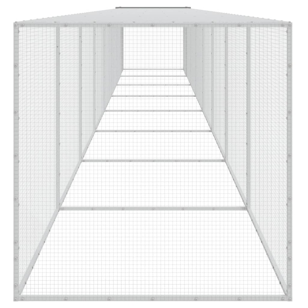 Poulailler avec toit gris clair 803x98x90 cm acier galvanisé