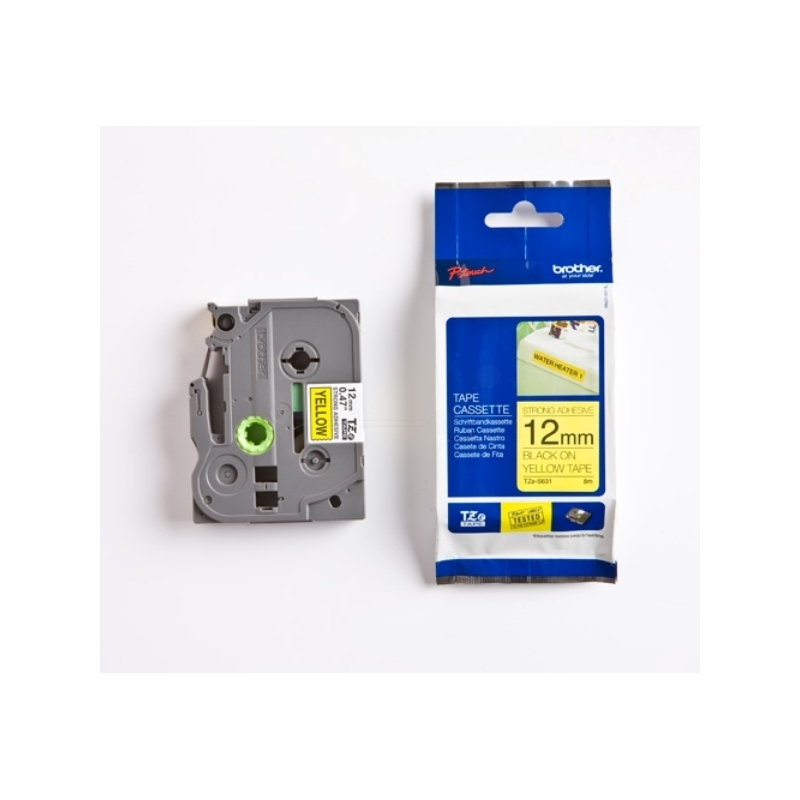 Brother P-Touch Band TZe-S631, extra stark, 12 mm, schwarz auf gelb