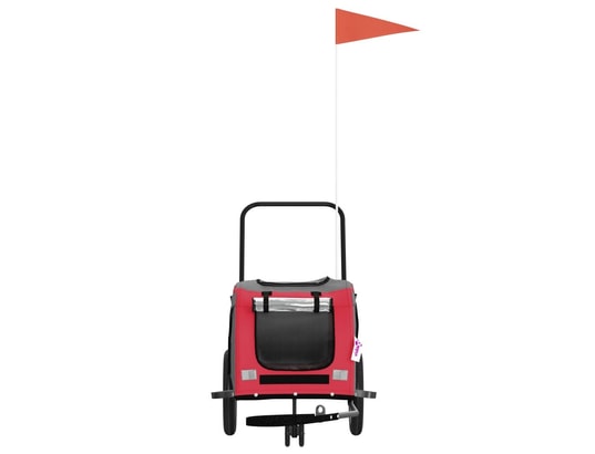 VIDAXL - Remorque de vélo pour chien rouge et noir tissu oxford et fe...