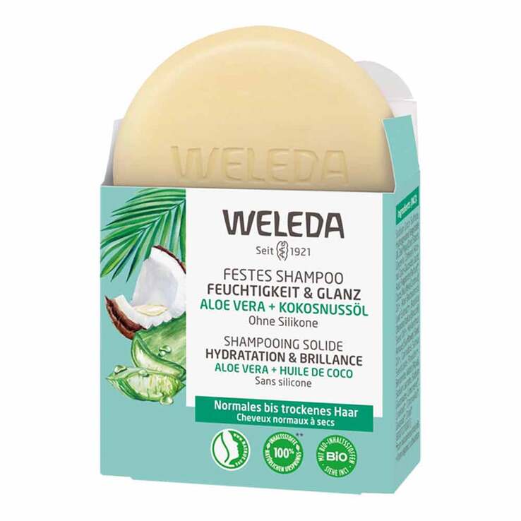Weleda festes Shampoo Feuchtigkeit & Glanz, 50 g