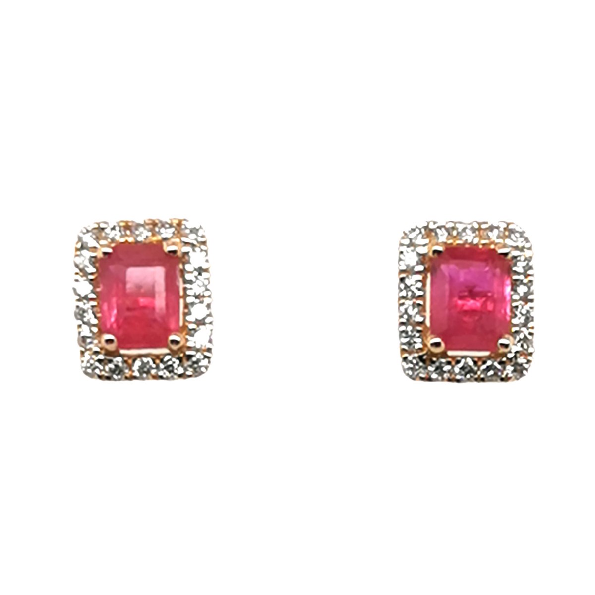 Boucles d'oreilles Brillaxis rubis et diamants or