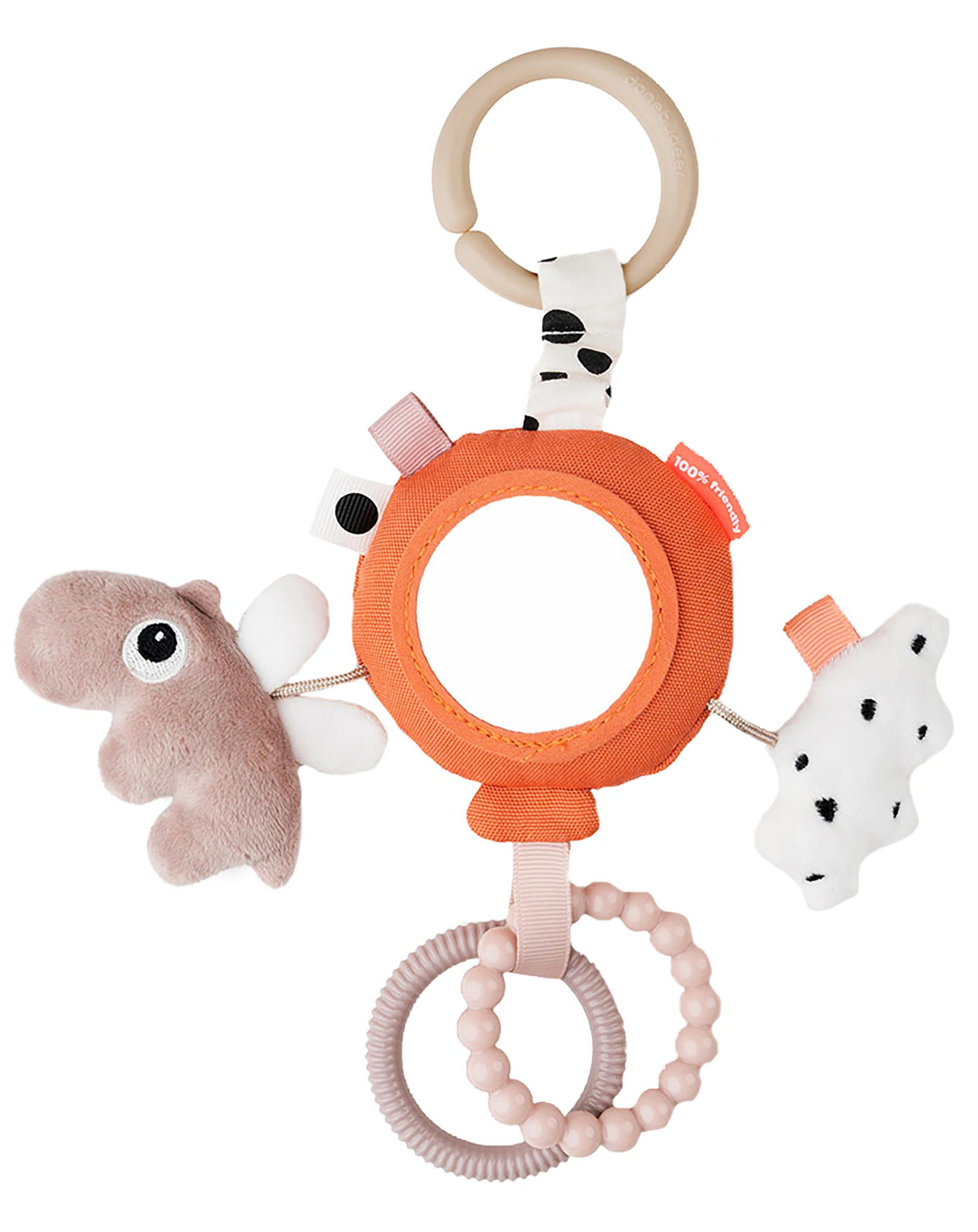 Activity-Ring HAPPY CLOUDS mit Spiegel in papaya