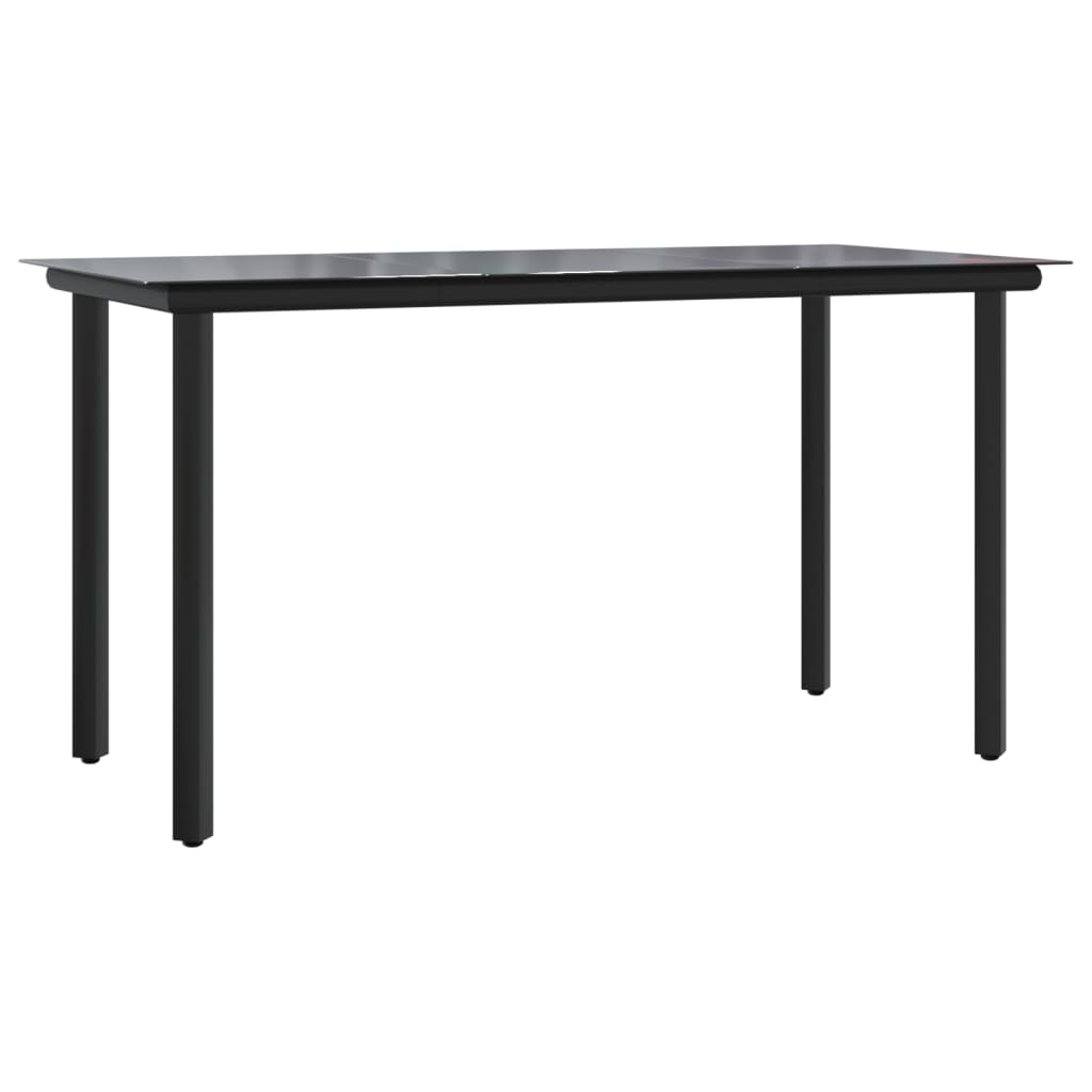 Mobilier à dîner de jardin et coussins 5 pièces noir et gris