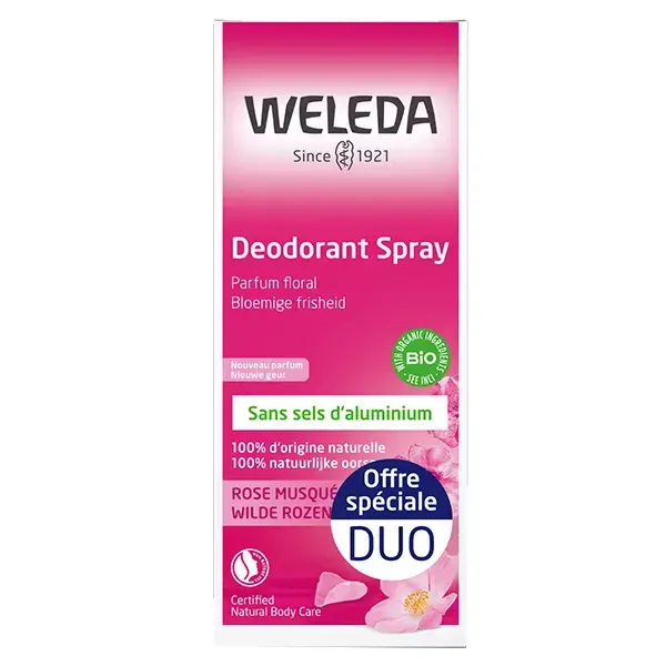 Kit com 2 Desodorantes Weleda Rosehip de 100ml