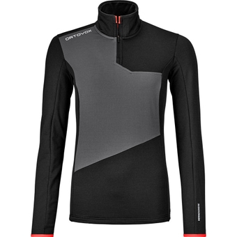 Ortovox Fleece Light Zip Neck Langarmshirt Black Raven Damen