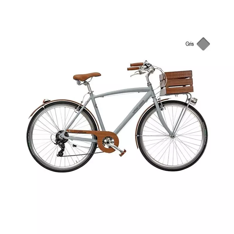Vélo CASADEI urban wood 28 homme 7v alu h52 Gris