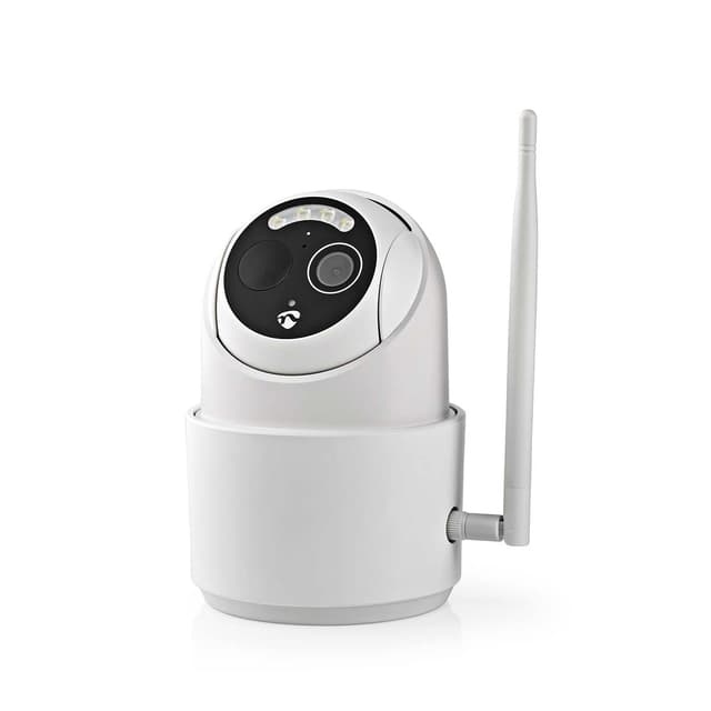 Nedis SmartLife udendørskamera | Wi-Fi | Full HD 1080p | Pan tilt | IP65 | Maks. batteritid: 5 Måned | Cloud Storage (mulighed) / microSD (ikke inkluderet) | 5 V DC | Med bevægelsessensor | Nattesyn | Hvid