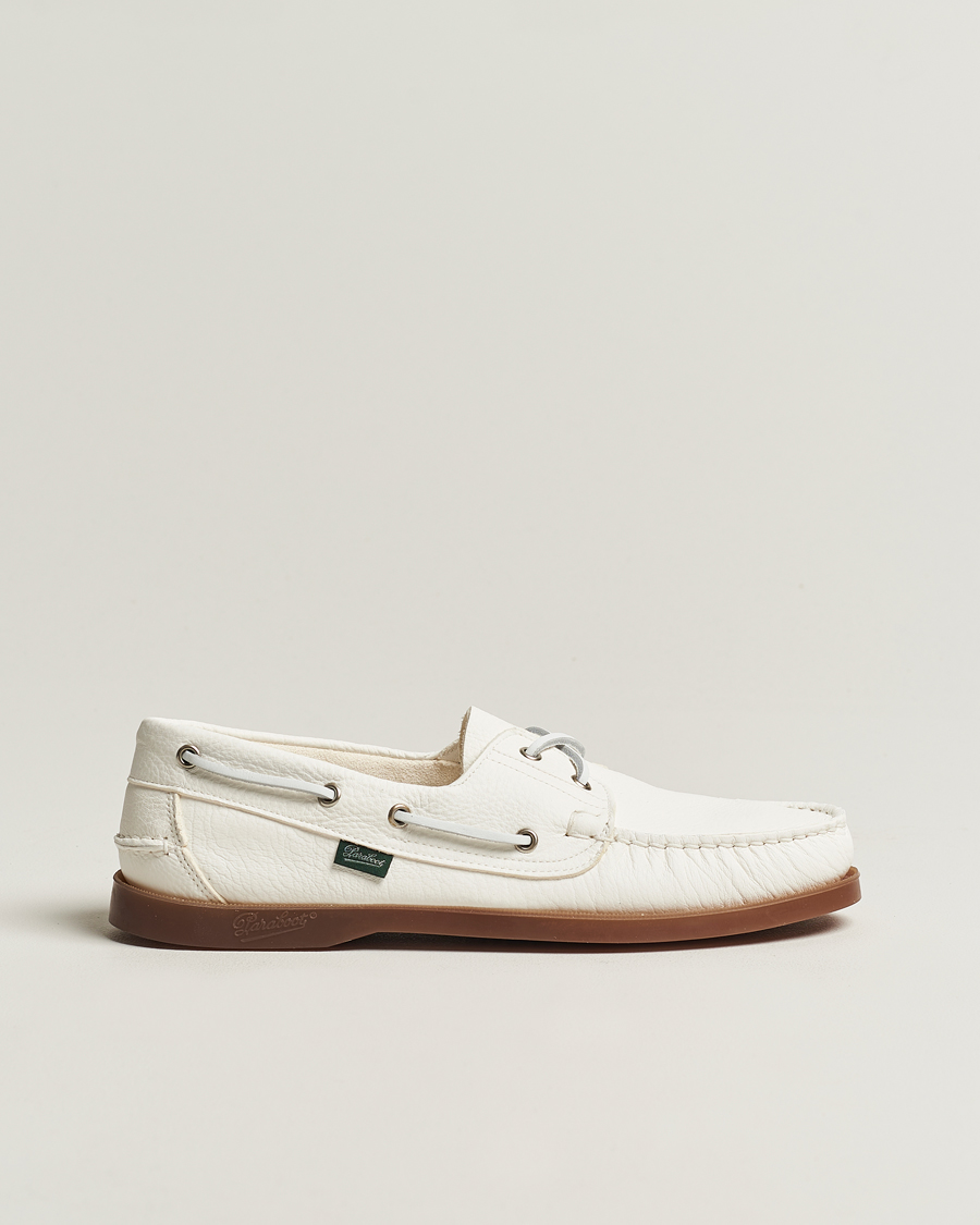Paraboot Barth Boat Shoe White Deerskin