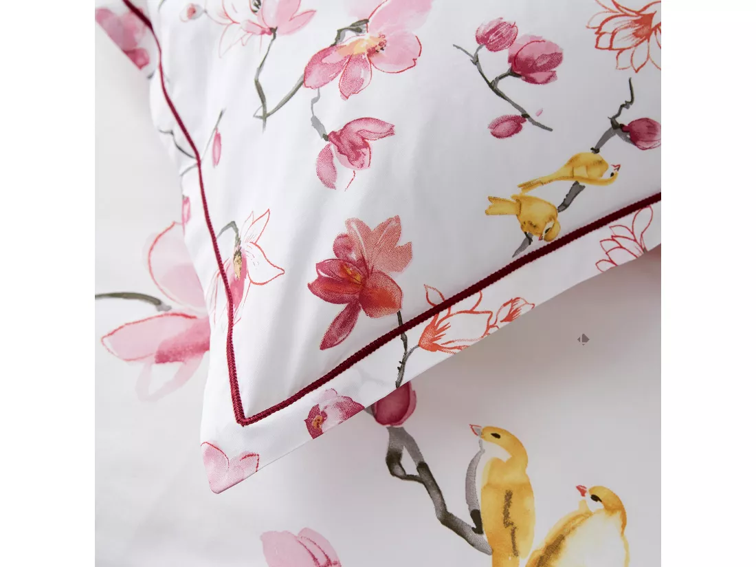Taie de traversin 240x43 cm percale coton ELISA Rose