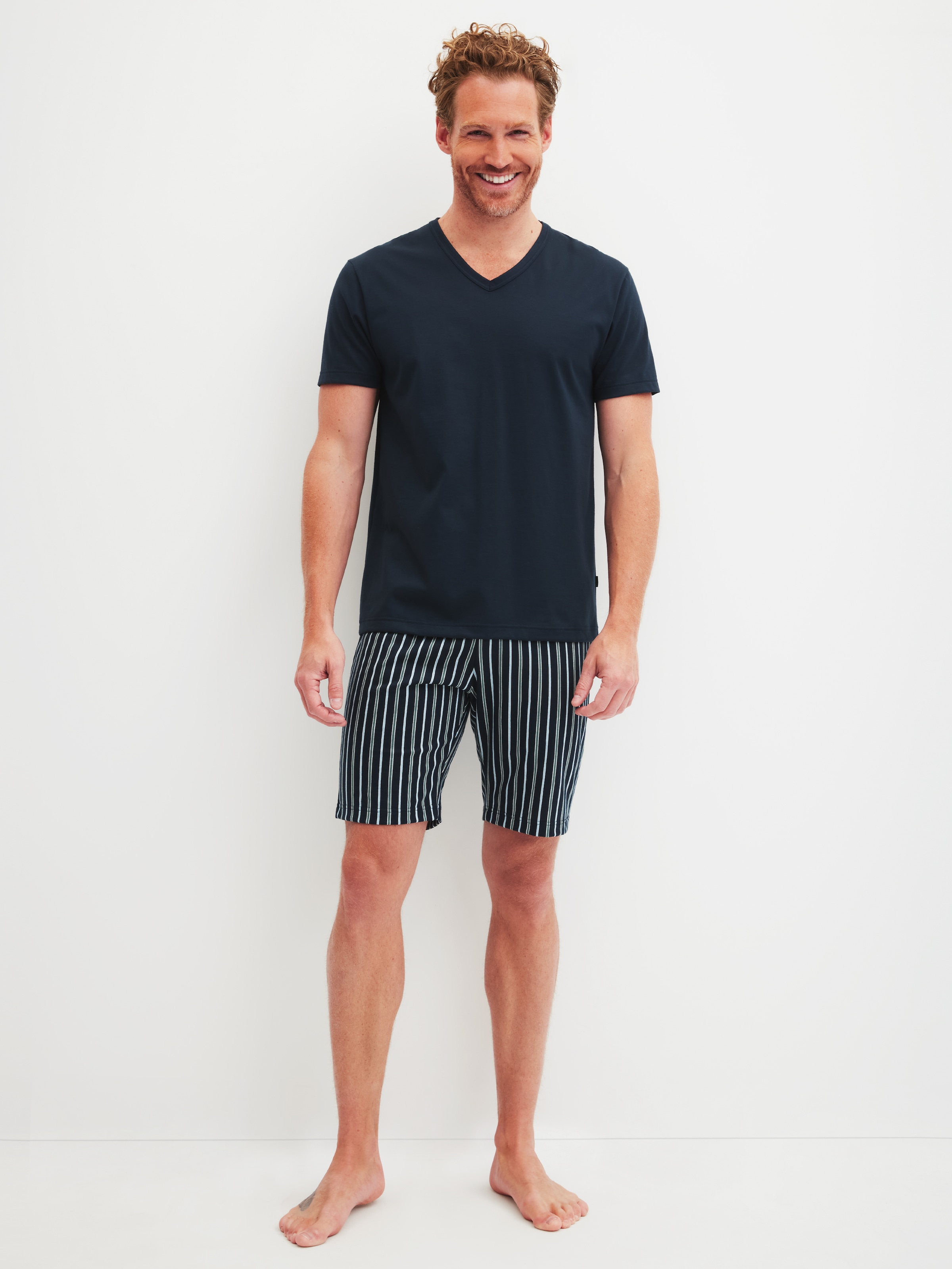 CALIDA Shorty »Cotton Special«, 2 Stk. V-Ausschnitt, Kurzarm, Baumwolle