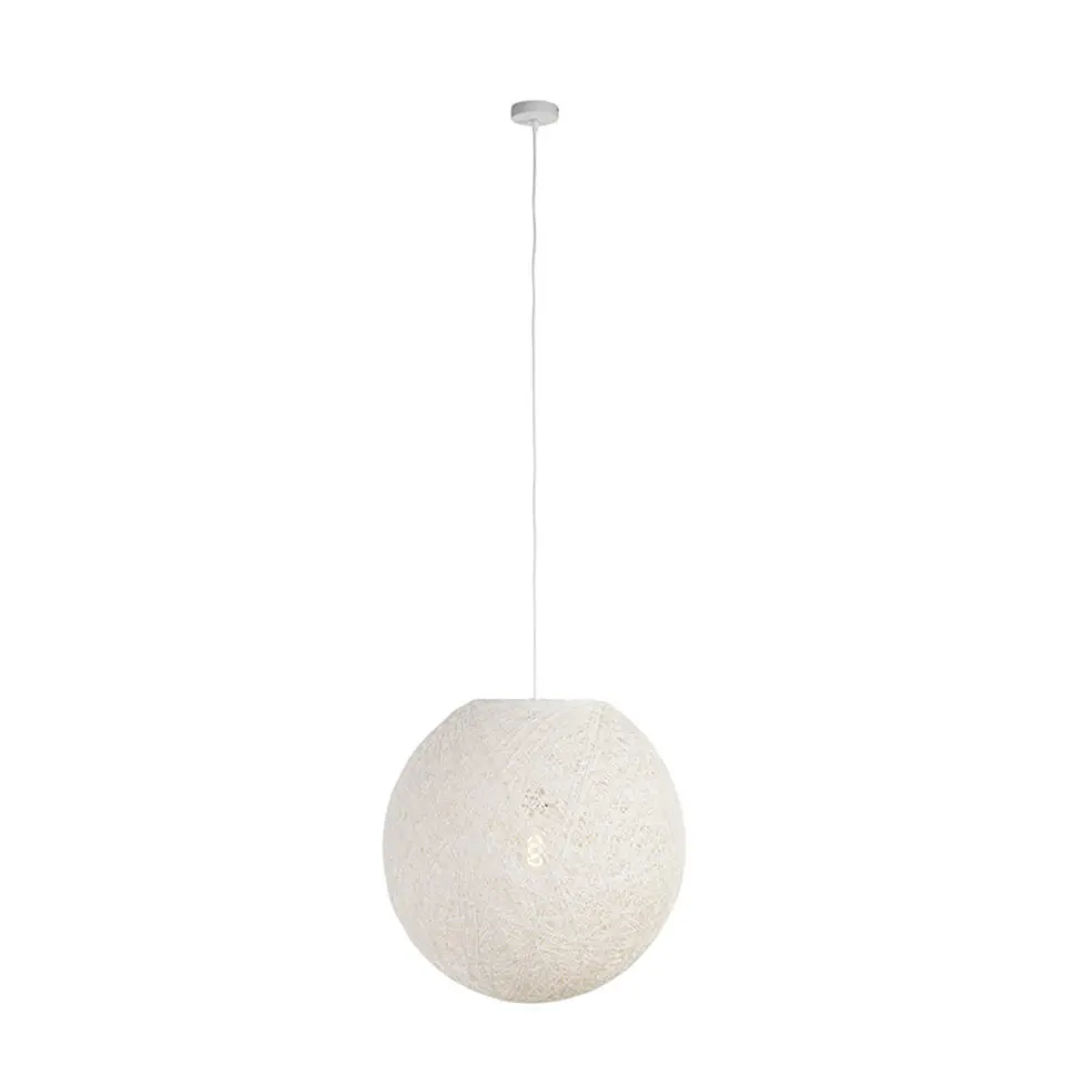 Qazqa hanglampen corda wit e27