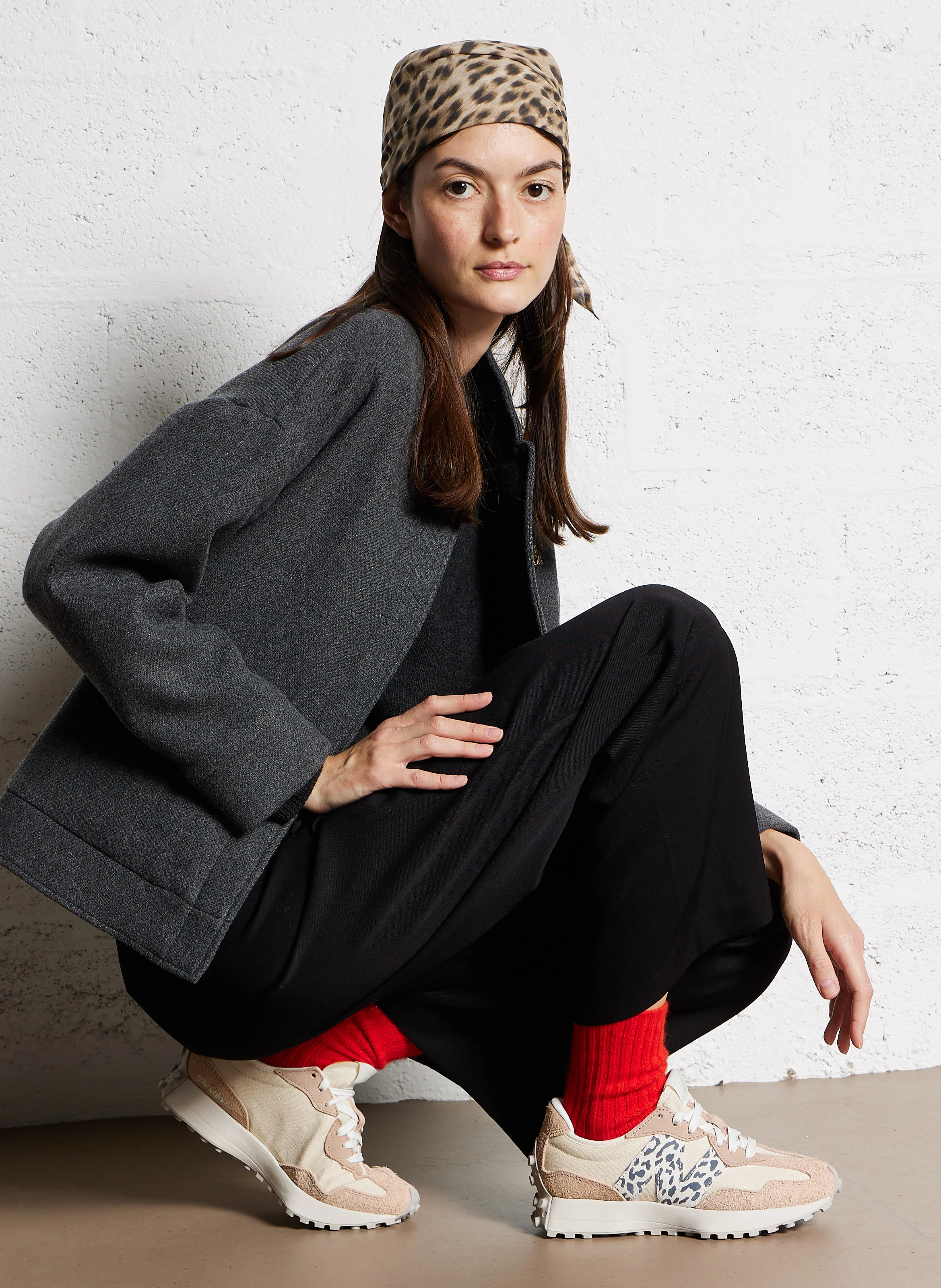 Blouson col teddy en laine mélangée | Gris