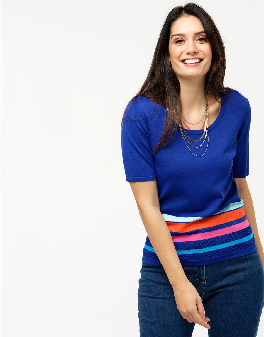 Pull maille bleu roi