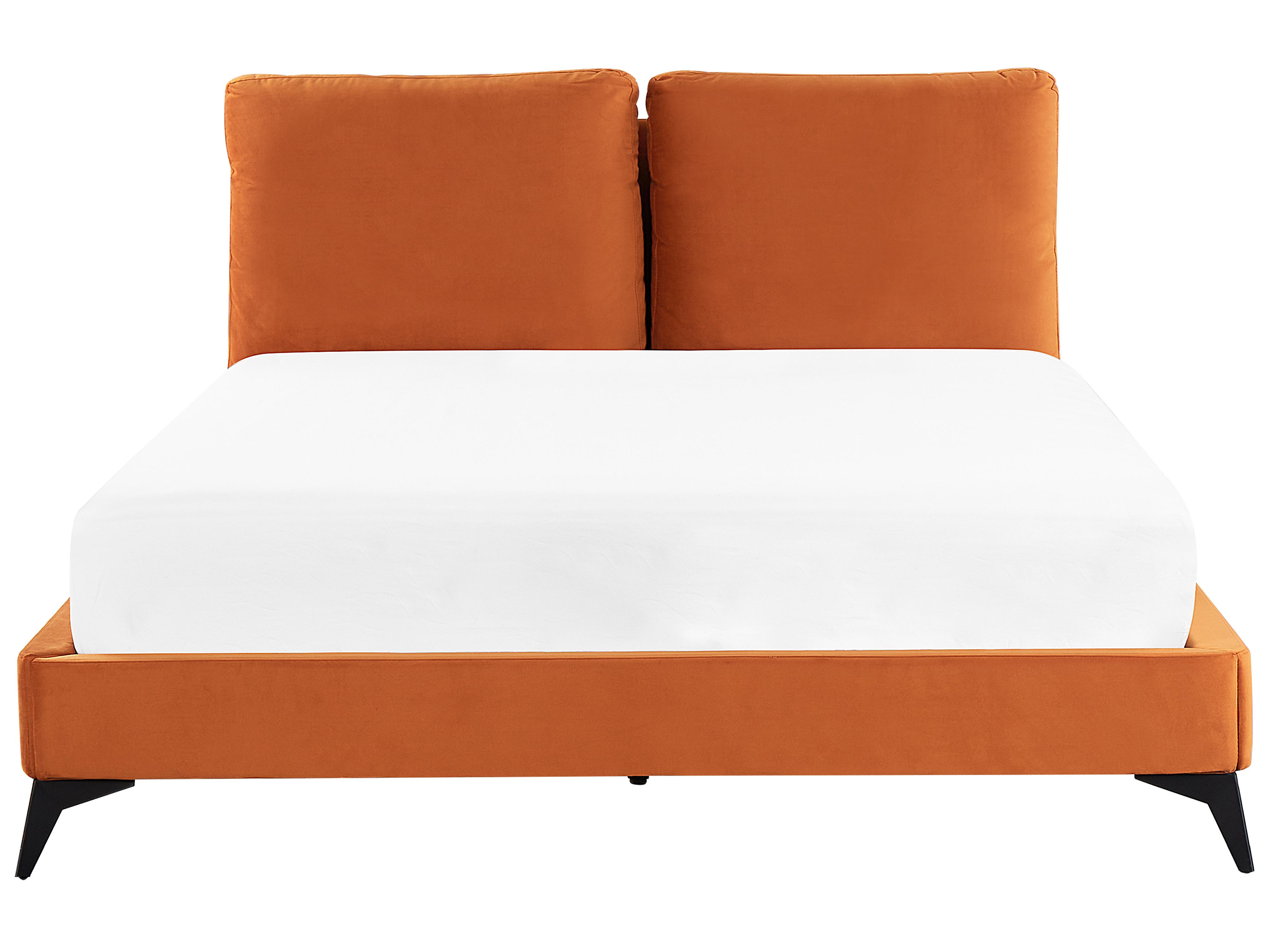Bed Fluweel MELLE 160 x 200 cm Oranje