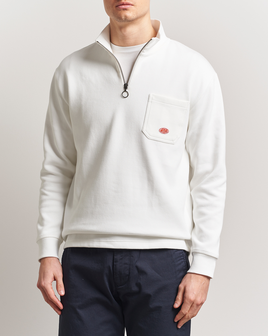Armor-lux Camionneur Cotton Half Zip Sweater Milk