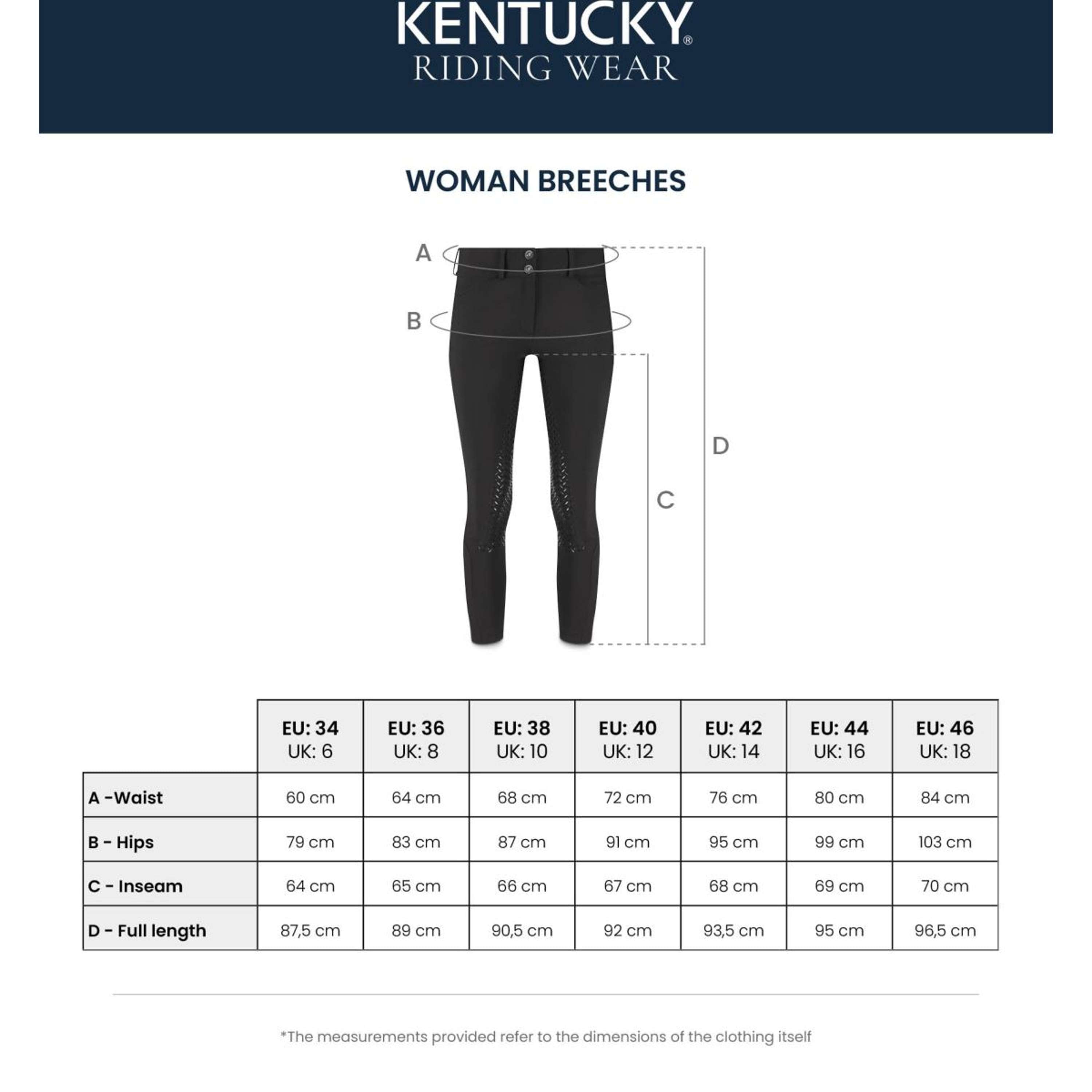 Kentucky Rijbroek Miami Knee Grip Dames Navy