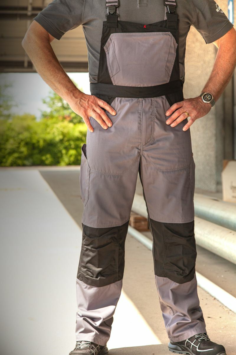 QUALITEX HIGH QUALITY WORKWEAR Latzhose X-Serie kornblau/schwarz Damen: 36 Herren: 42
