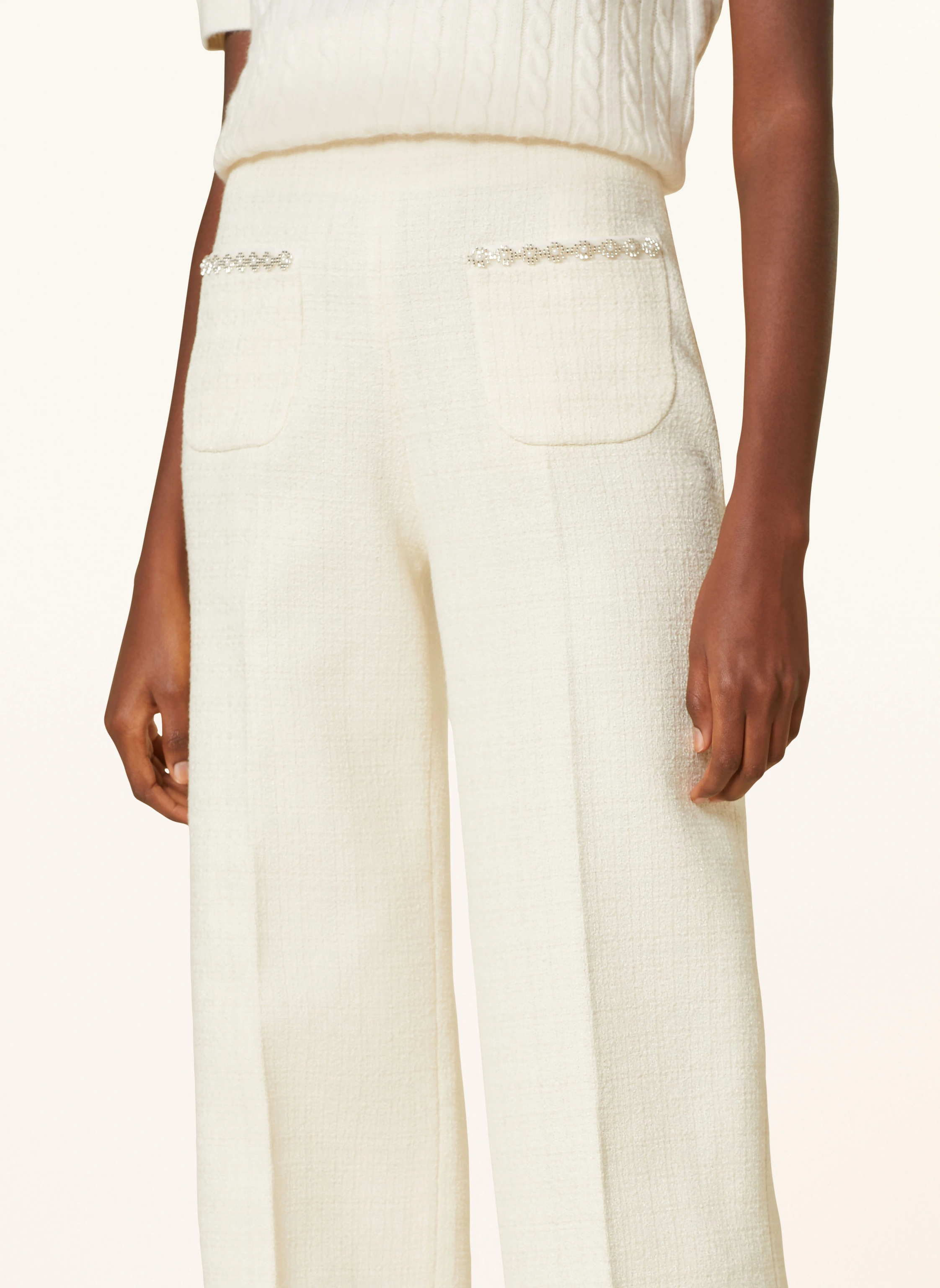SANDRO Marlenehose aus Bouclé