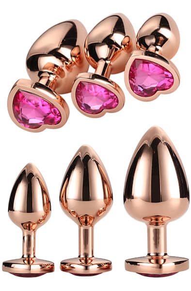 Gleaming Love Rose Gold Plug Set Anaplugger pakke