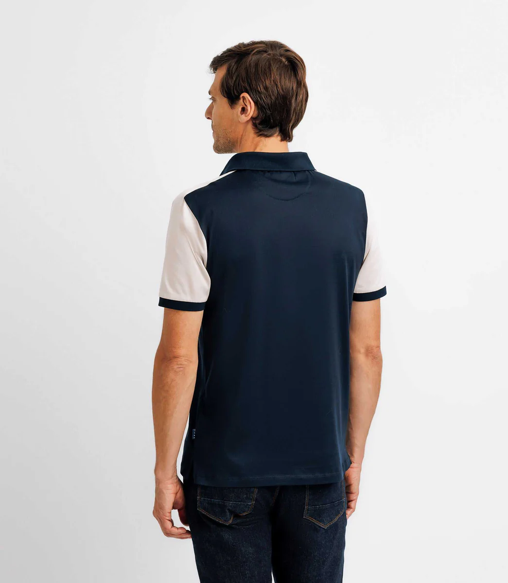 Polo en coton avec patch marine