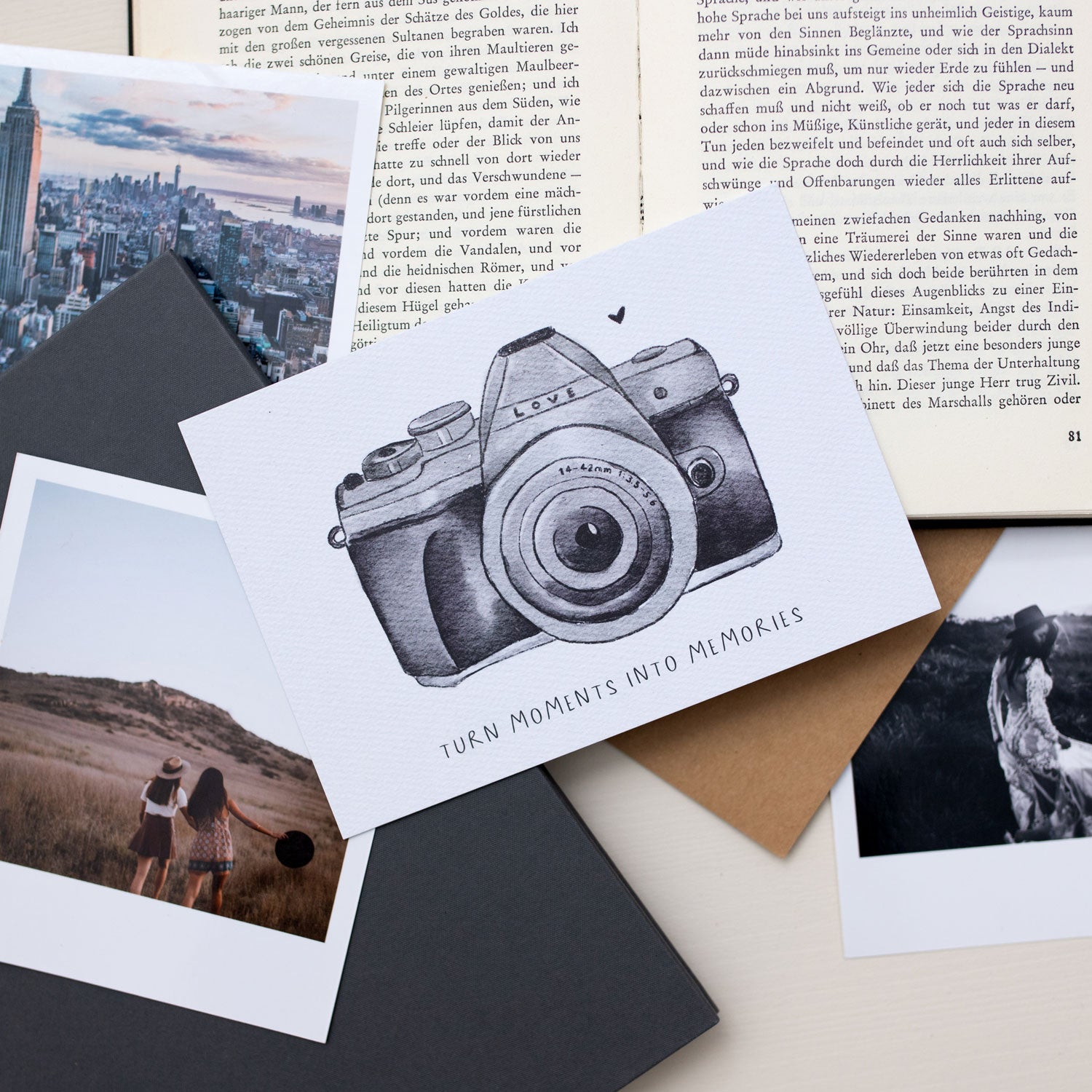 Postkarte „Turn moments into memories
