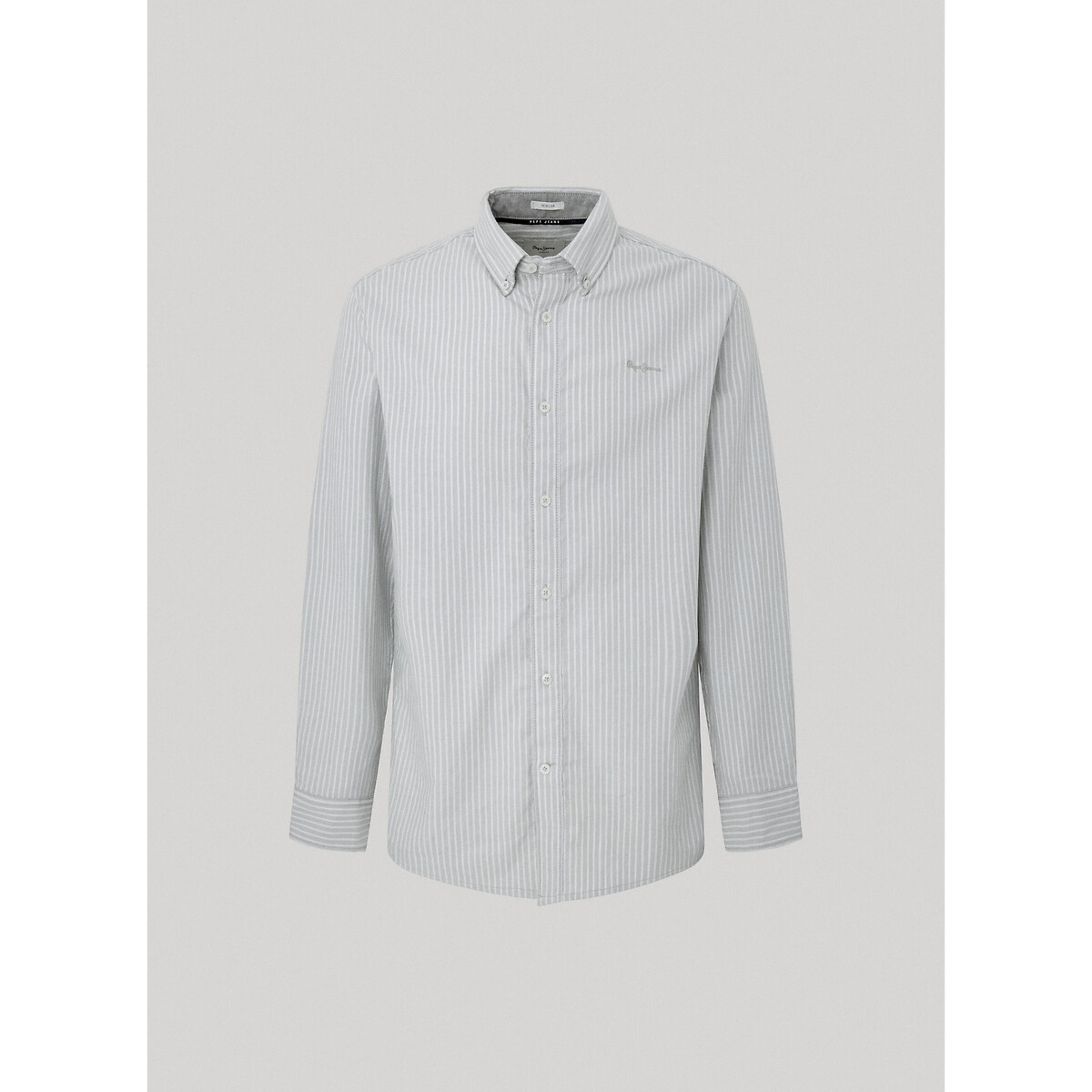 PEPE JEANS<br>Camisa reta listrada com gola abotoada