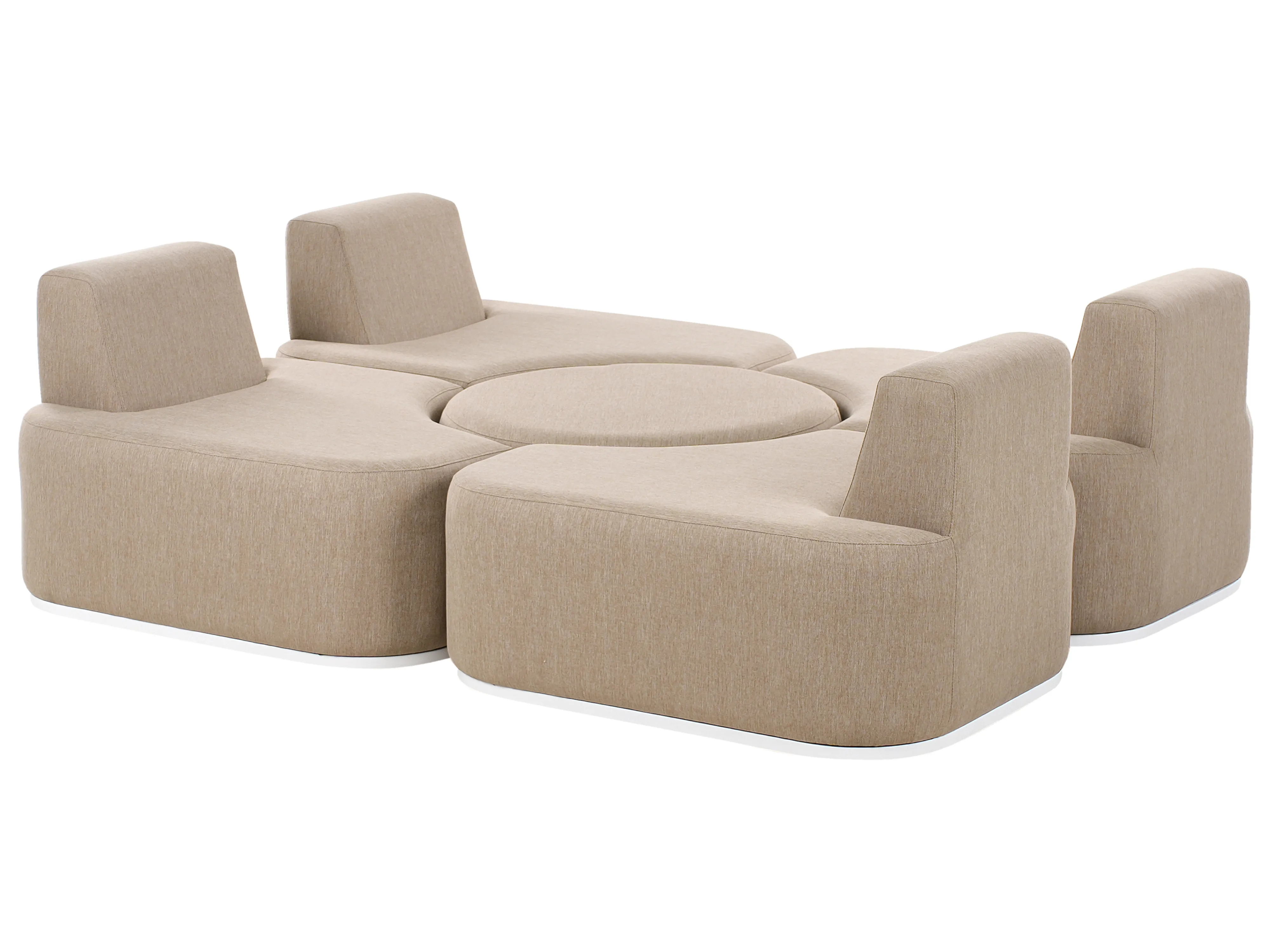 Loungeset met tafel 4-zits FABRO Stof Beige
